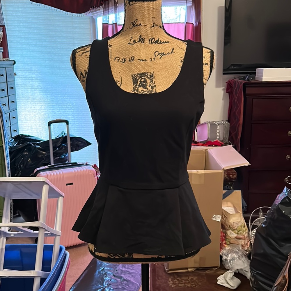 Boston Proper high low peplum sleeves top